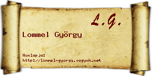 Lommel György névjegykártya