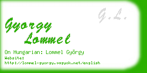 gyorgy lommel business card